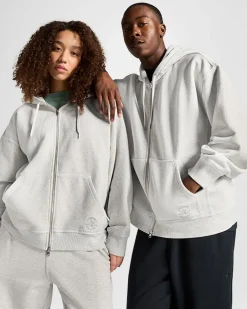 Converse Giacche E Felpe|Maglie E T-Shirt<Go-To Star Chevron Full-Zip Hoodie Grigio mélange rétro chiaro