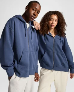 Converse Giacche E Felpe|Maglie E T-Shirt<Go-To Star Chevron Full-Zip Hoodie Acqua scura