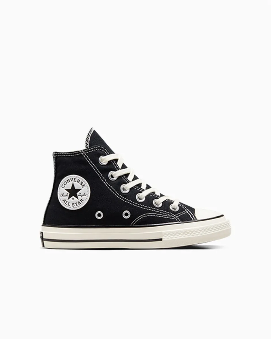 Converse Bambini (Età 4-8 Anni)|Ragazzi (Età 8-12 Anni)<Little Kids Vintage Canvas Chuck 70 High Top Nero/Nero/Egret