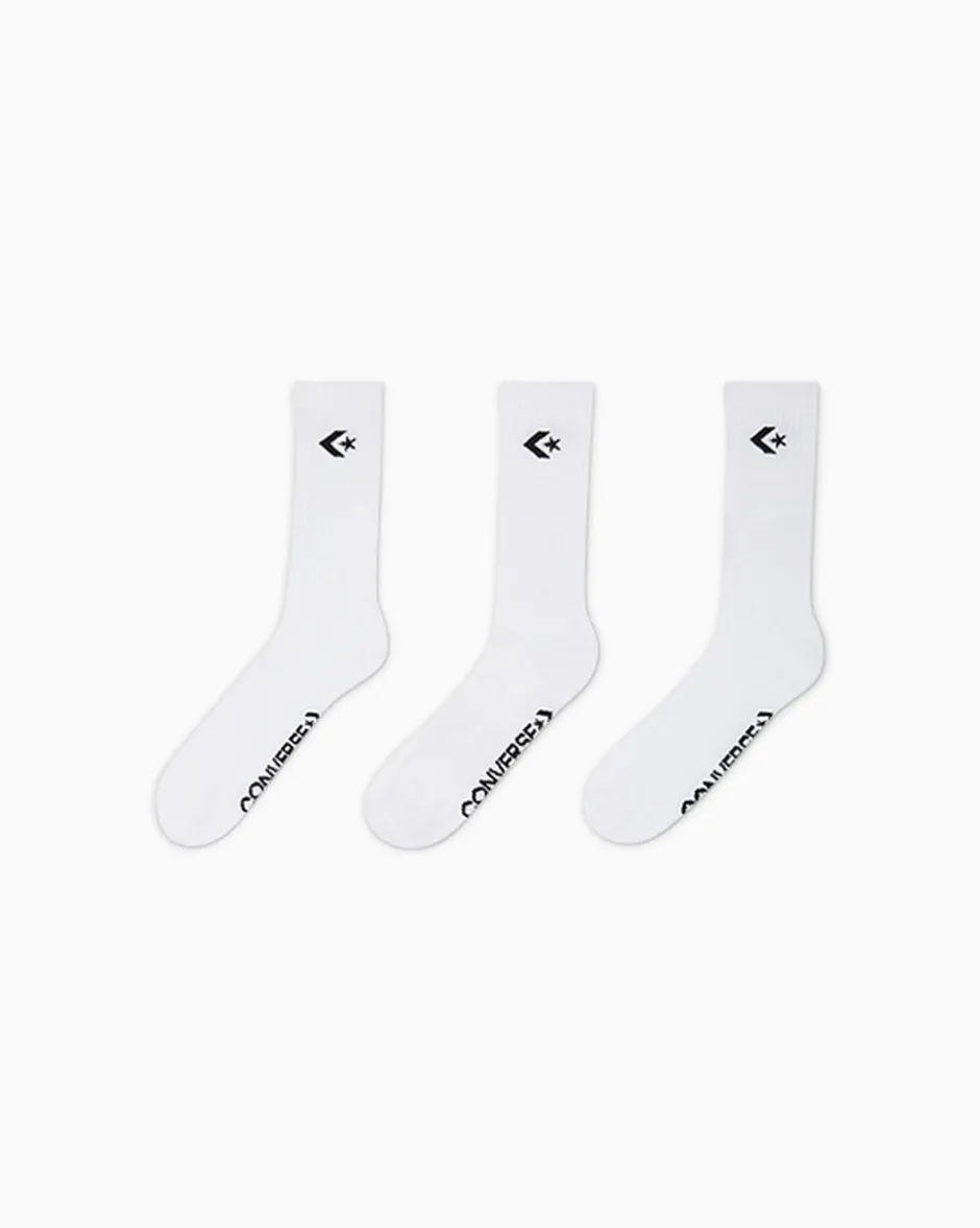 Converse Tutti Gli Accessori<3-Pack Classic Star Chevron Crew Socks Bianco