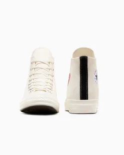 Converse Modelli Alti|Modelli Alti<PLAY Comme des Garçons Single Heart Chuck 70 Milk/Red/Black