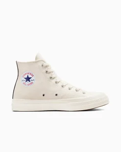 Converse Modelli Alti|Modelli Alti<PLAY Comme des Garçons Single Heart Chuck 70 Milk/Red/Black