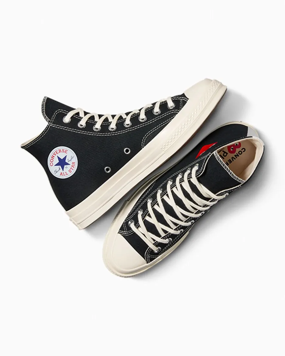Converse Modelli Alti|Modelli Alti<PLAY Comme des Garçons Single Heart Chuck 70 Black/Red/Egret
