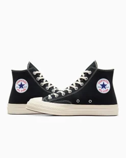Converse Modelli Alti|Modelli Alti<PLAY Comme des Garçons Single Heart Chuck 70 Black/Red/Egret