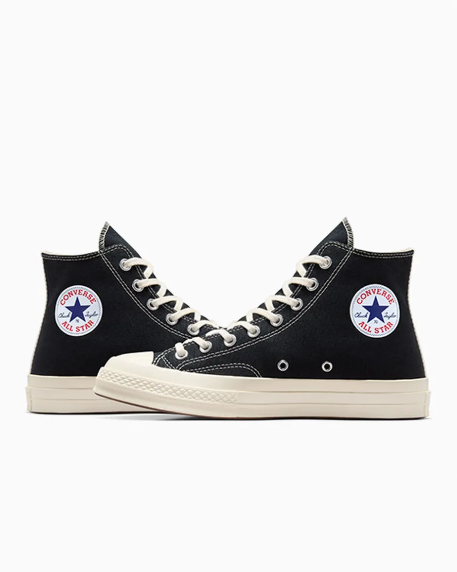 Converse Modelli Alti|Modelli Alti<PLAY Comme des Garçons Single Heart Chuck 70 Black/Red/Egret