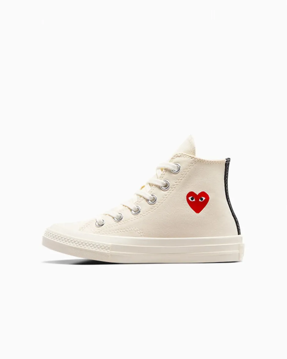 Converse Bambini (Età 4-8 Anni)|Ragazzo<PLAY Comme des Garçons Single Heart Chuck 70 Milk/Red/Black