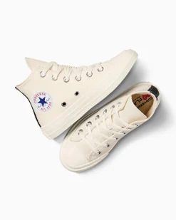 Converse Bambini (Età 4-8 Anni)|Ragazzo<PLAY Comme des Garçons Single Heart Chuck 70 Milk/Red/Black
