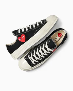 Converse Modelli Bassi|Modelli Bassi<PLAY Comme des Garçons Single Heart Chuck 70 Black/Egret/Red