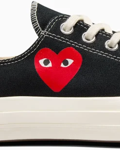 Converse Modelli Bassi|Modelli Bassi<PLAY Comme des Garçons Single Heart Chuck 70 Black/Egret/Red