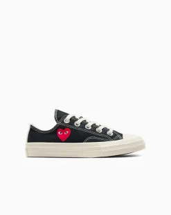 Converse Ragazzo|Bambini (Età 4-8 Anni)<PLAY Comme des Garçons Single Heart Chuck 70 Nero/Egret/Rosso