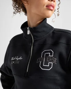 Converse Giacche E Felpe<Retro Half-Zip Popover Nero Converse