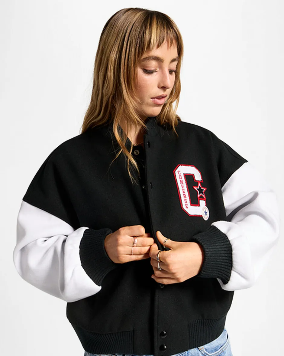 Converse Giacche E Felpe<Retro Varsity Jacket Nero Converse