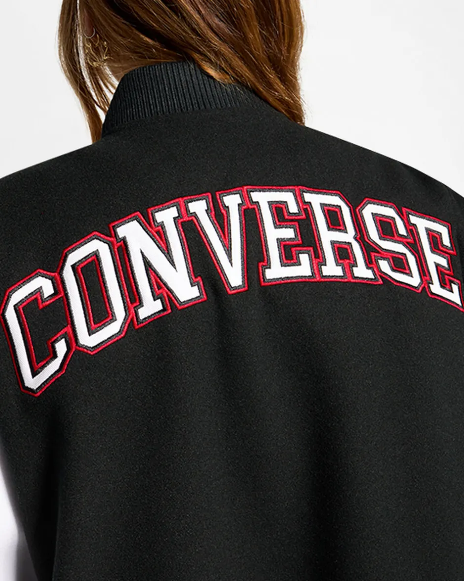 Converse Giacche E Felpe<Retro Varsity Jacket Nero Converse