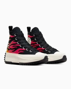 Converse Modelli Alti|Modelli Con Platform<Run Star Hike Platform Flames Nero/Bianco/Rosso smalto