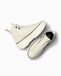Converse Modelli Alti|Modelli Con Platform<Run Star Hike Platform Leather Egret/Nero/Bianco