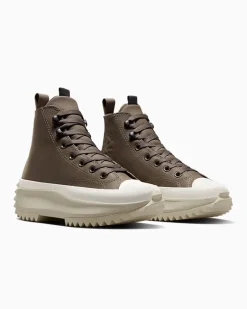 Converse Modelli Alti|Modelli Con Platform<Run Star Hike Platform Weatherized Leather Truffle/Black/Egret