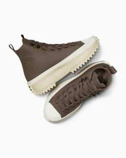 Converse Modelli Alti|Modelli Con Platform<Run Star Hike Platform Weatherized Leather Truffle/Black/Egret