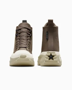 Converse Modelli Alti|Modelli Con Platform<Run Star Hike Platform Weatherized Leather Truffle/Black/Egret