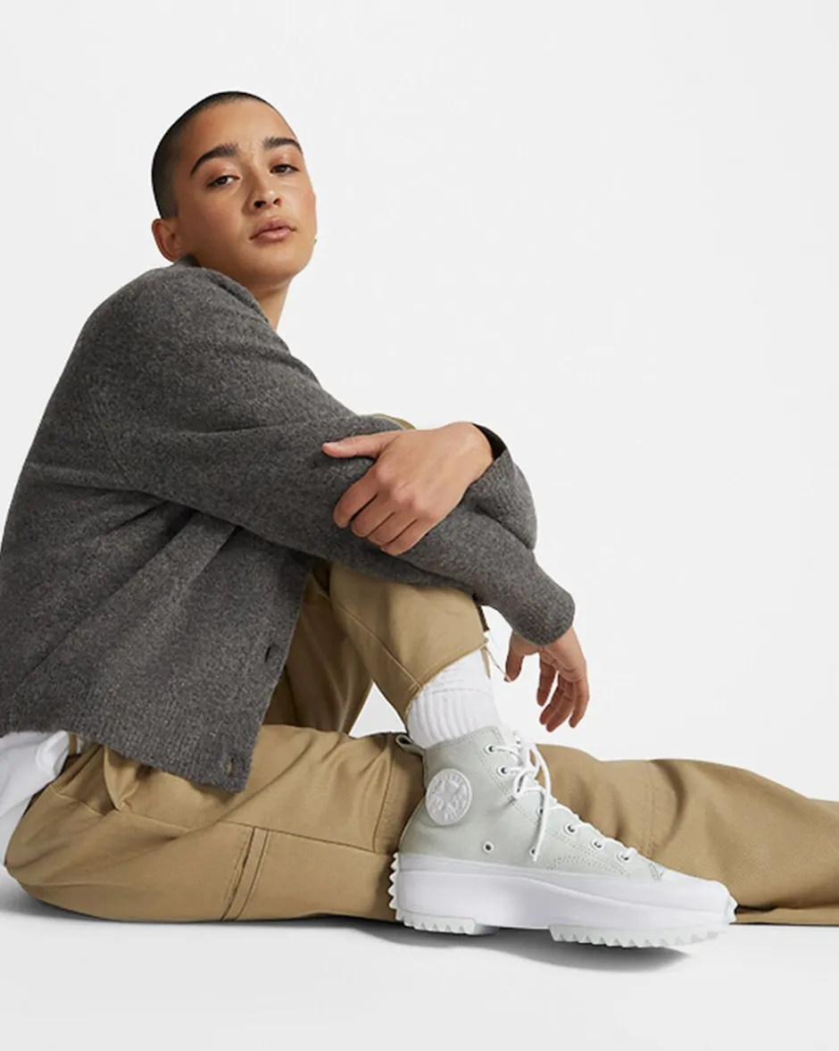 Converse Modelli Alti|Modelli Con Platform<Run Star Hike Utility Leather Bianco/Bagno di luna/Ghosted