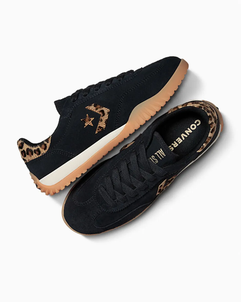 Converse Modelli Bassi|Run Star<Run Star Trainer Leopard Nero/Rum al caffè/Pan di zenzero