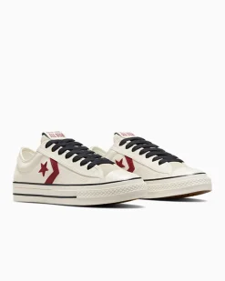 Converse Modelli Bassi|Modelli Bassi<Star Player 76 Leather + Suede Egret/Egret/Rosso parco