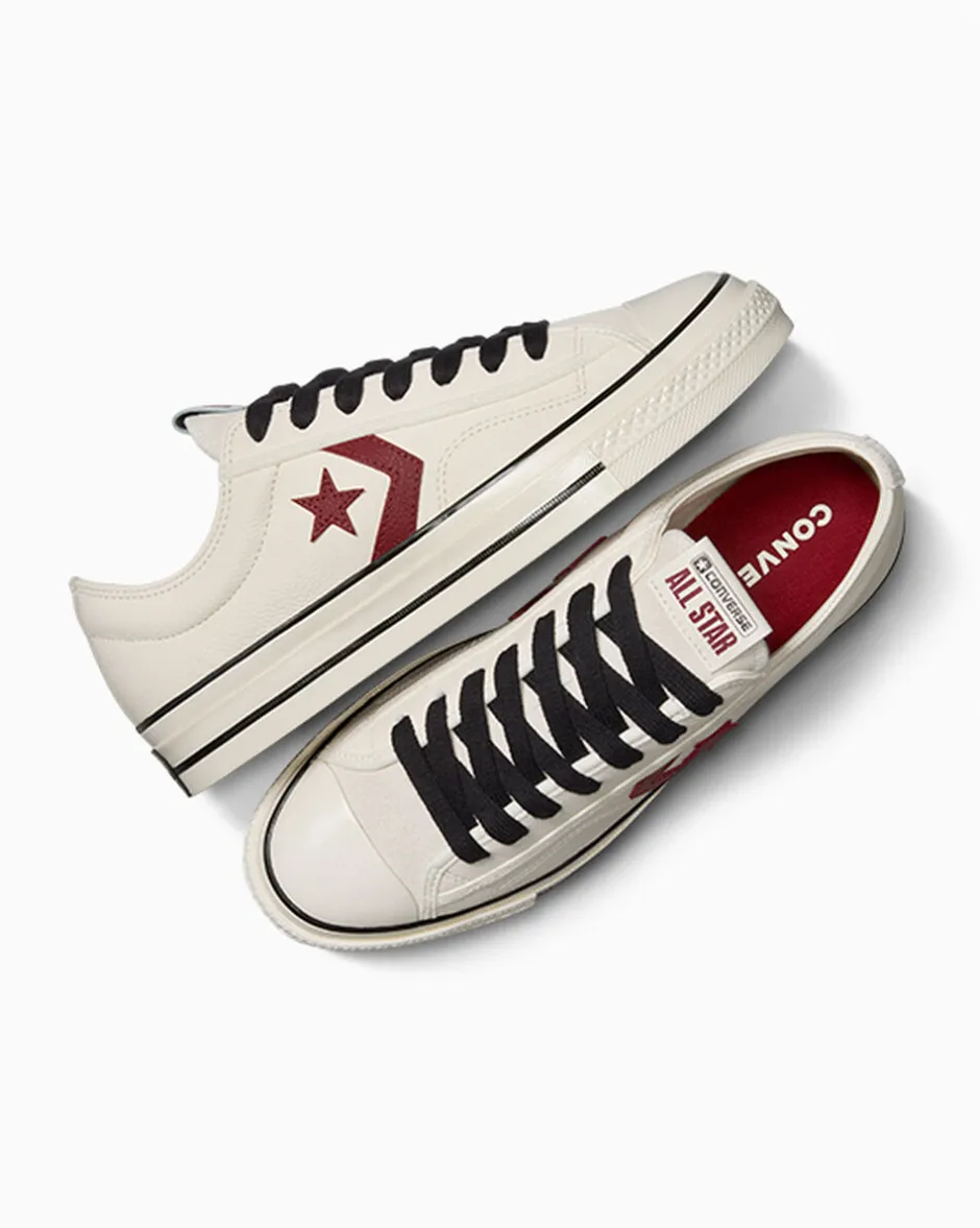 Converse Modelli Bassi|Modelli Bassi<Star Player 76 Leather + Suede Egret/Egret/Rosso parco