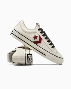 Converse Modelli Bassi|Modelli Bassi<Star Player 76 Leather + Suede Egret/Egret/Rosso parco