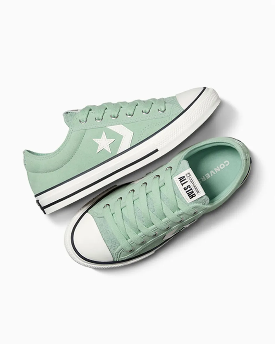 Converse Modelli Bassi<Star Player 76 Suede Verde aloe/Bianco vintage