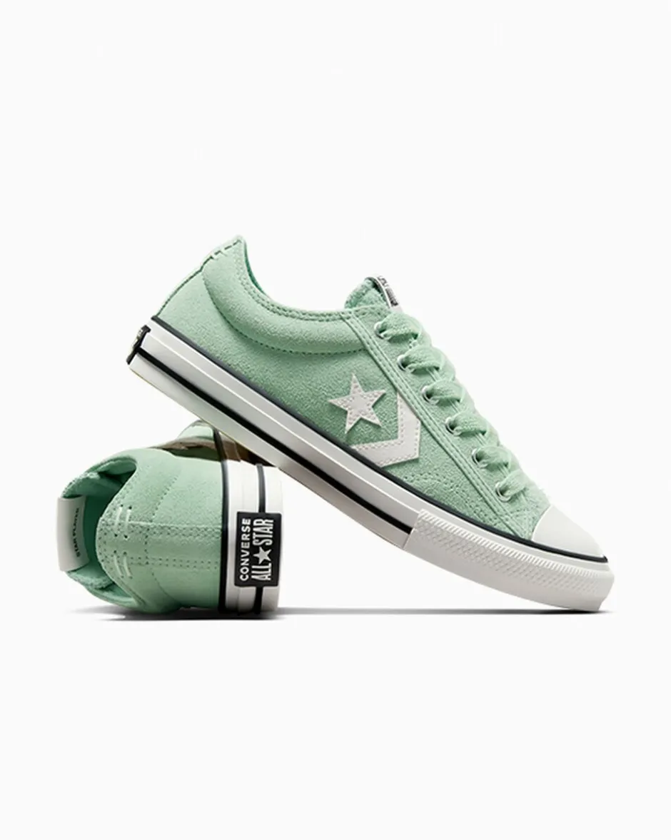 Converse Modelli Bassi<Star Player 76 Suede Verde aloe/Bianco vintage