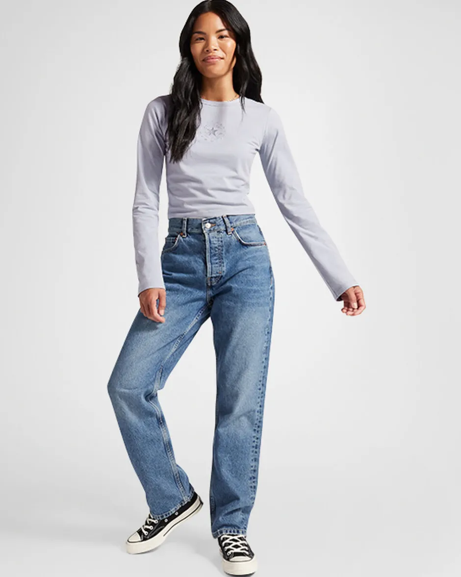 Converse Maglie E T-Shirt<Tonal Long Sleeve Baby T-Shirt Argento antico